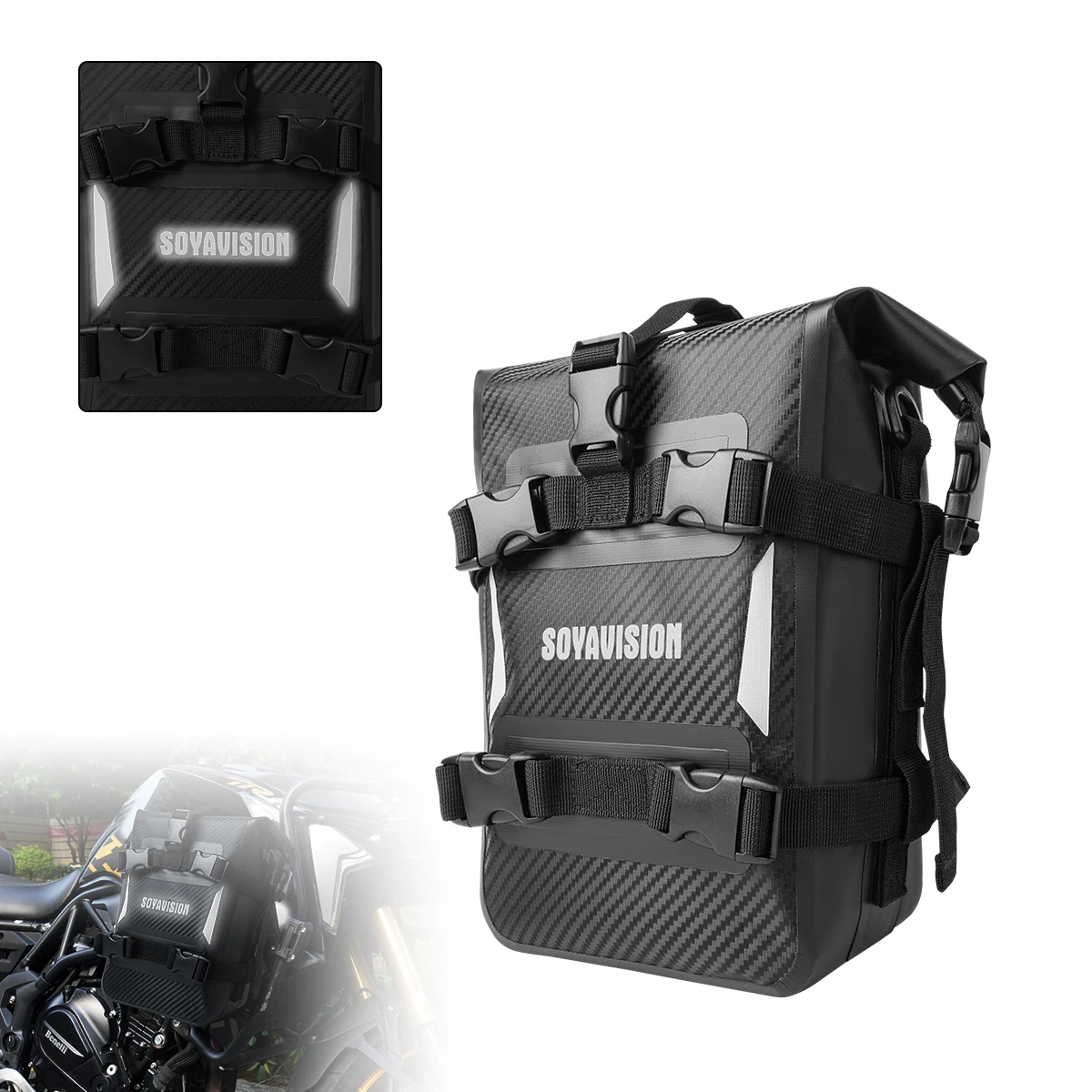 2PCS Motorrad Stoßstangen Tasche Wasserdichte 5L-8L Motorrad Seite Rahmen Tasche Motorrad Crash Bar Tasche Universal Werkzeuge Lagerung tasche – Detail 40
