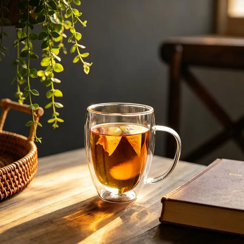 233ml/320ml Wedding Gifts Coffee Cup Premium Mocha Latte Mugs Double Bottom Wall Glass Home Transparent Heat-resistant Water Cup