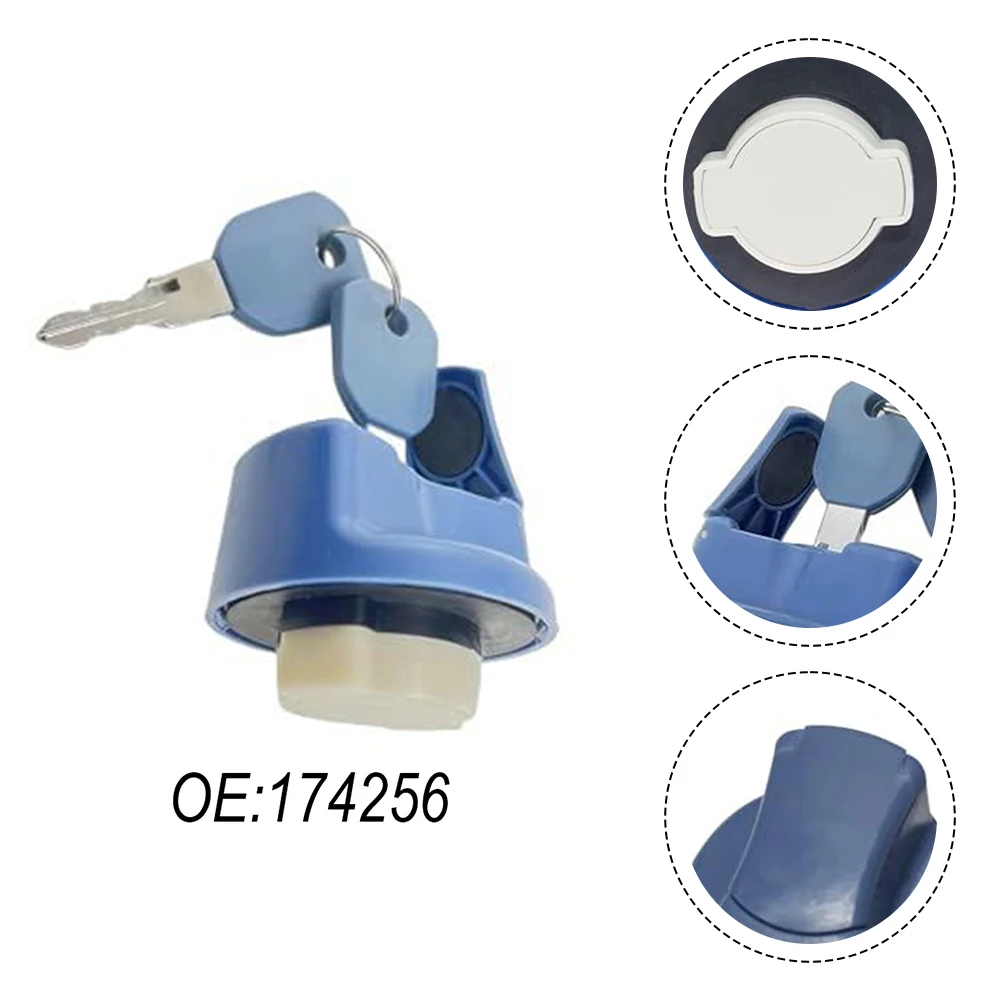 1pcs Car Truck Locking Fuel Tank Cover Cap 40mm Blue Truck Locking Fuel Tank Cover Cap For Mercedes For DAF For MAN Parts