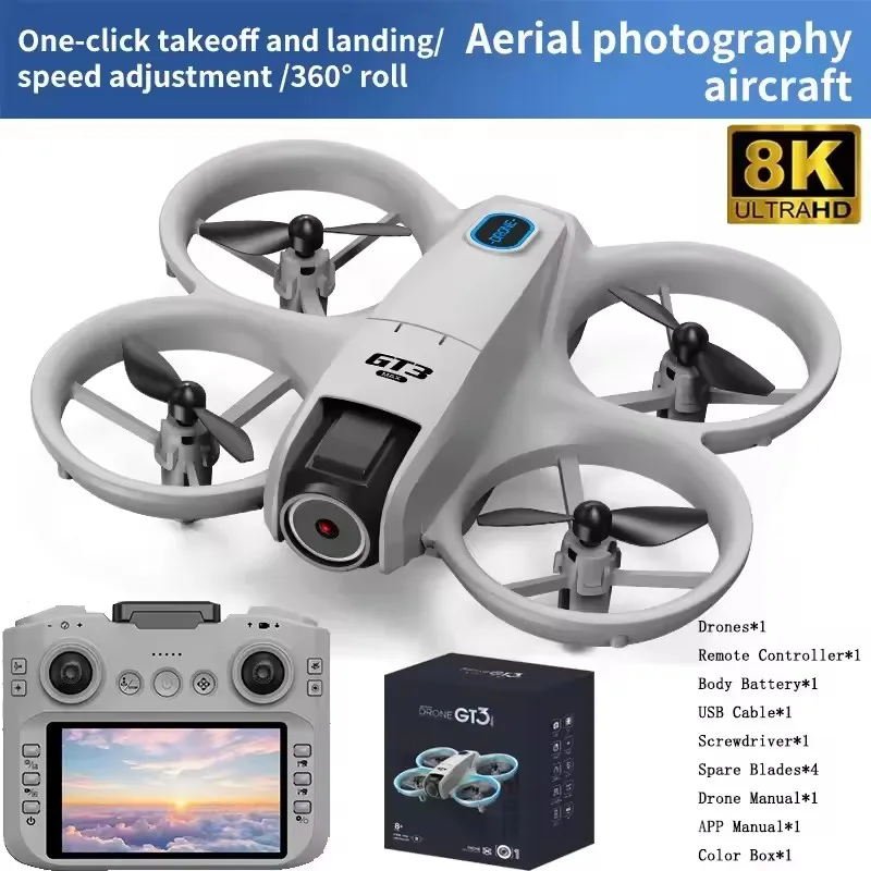 2026 Nieuwe 8 k HD Gt3 Max Drone Luchtfotografie Groot scherm Optische stroom Positionering Borstelloze intelligente obstakelvermijding