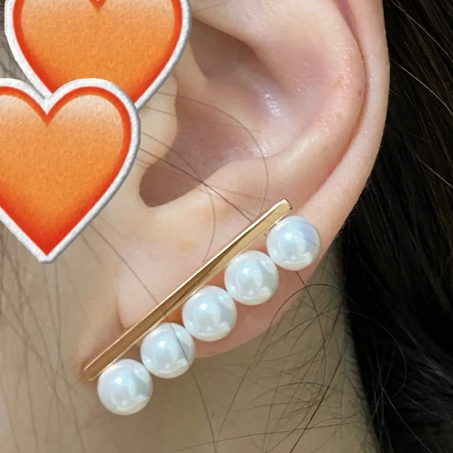 

Kurshuni Pearl Pendant Necklace Piercing Ear Clip Ear Crawl Jewelry Set For Women Luxury Quality AAAAA+ Zircon Korea Fashion INS