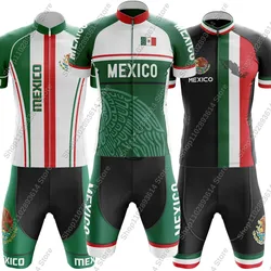 2025 Mexico National Team Cycling Jersey Set Mens Summer Cycling Clothing Road Bike Shirts Suit Bicycle bib Shorts MTB Maillot