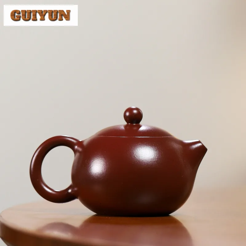 160ML Antique Yixing Purple Clay Teapots Artists Handmade Xishi Pot Raw Ore Purple Zhu Mud Kettle Chinese Zisha Tea Set Supplies