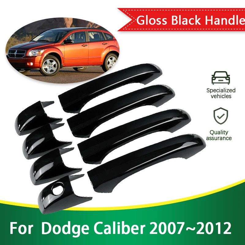 for Dodge Caliber 2007 2008 2009 2010 2011 2012 Gloss Black Door Handle Cover Protective Styling Stickers Car Accessories Gadget