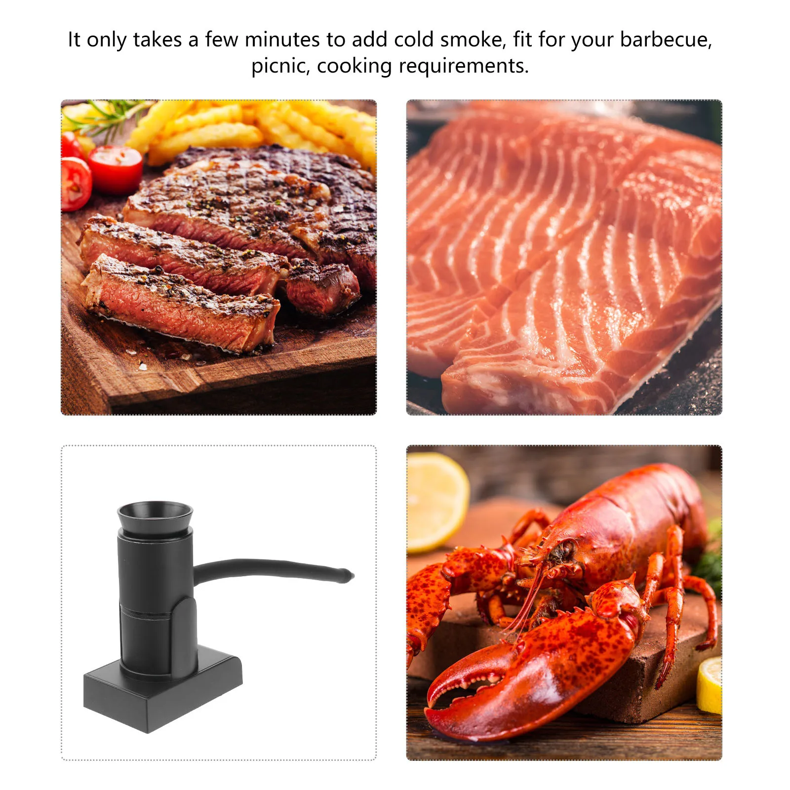 

1 Set Smoke Infuser Kitchen Handheld Food Smoker Molecular Cuisine Bbq Cold Smoking Tool Cocktail Steak Smoke Generator