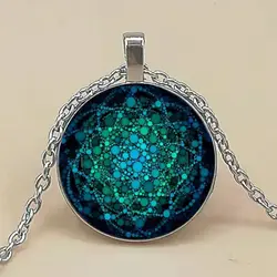 Greek Sacred Geometry Cube Necklace Unique Flower of Life Chakra Spiritual Pendant Necklace
