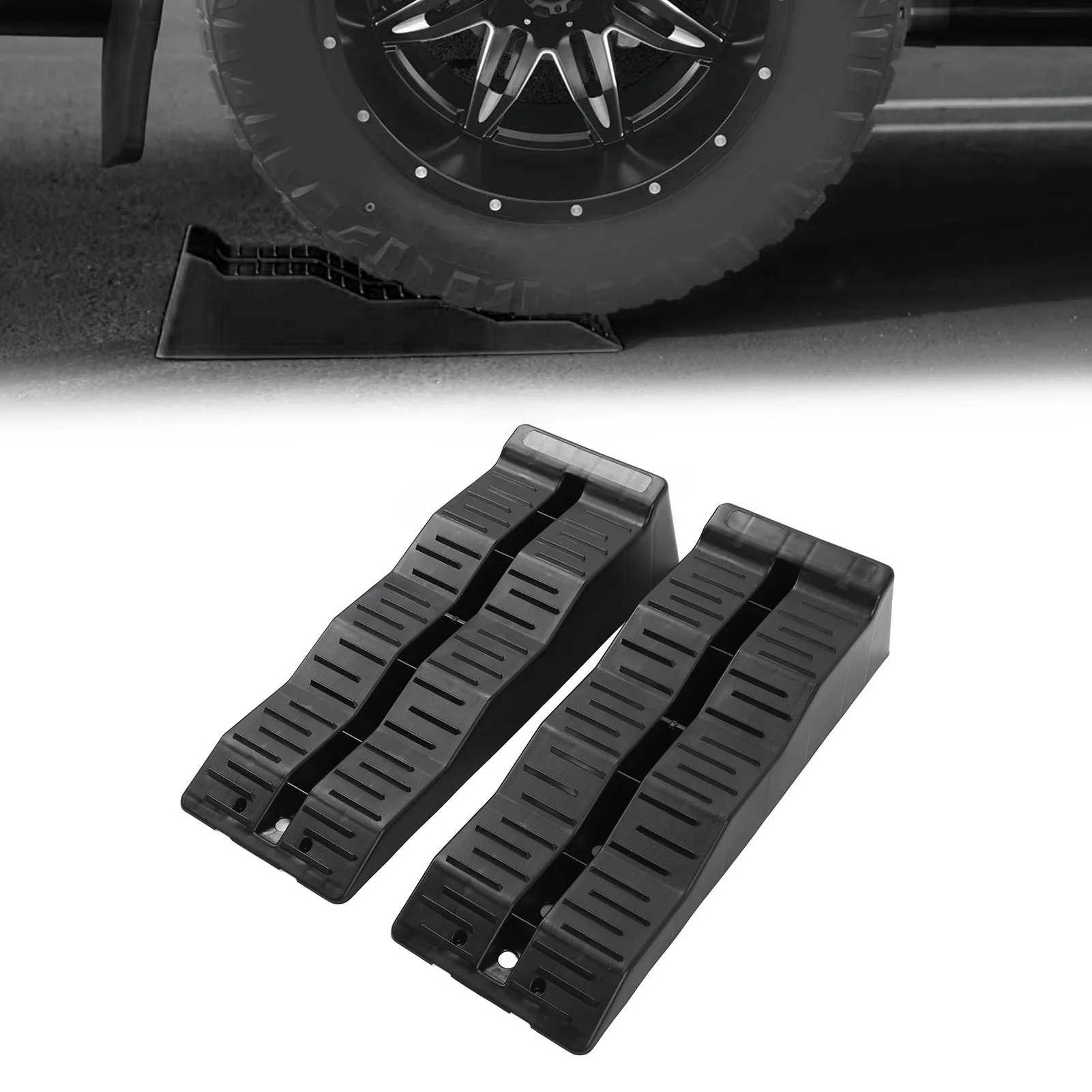 RV مستوي RV سلالم التسوية 11000LBS الحمولة RV مستوي عجلة Chock للسفر مقطورة المعسكر شاحنة RV كتل التسوية