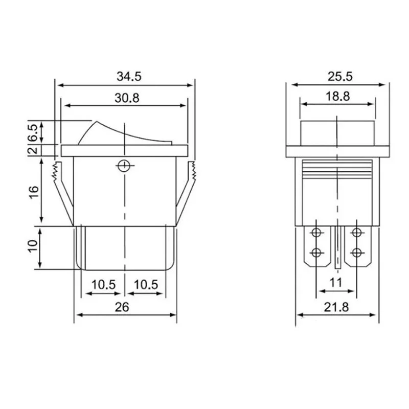 1PCS 5PCS Latching Rocker Switch Power Switch I/O 4 Pins with Light 16A 250VAC 20A 125VAC KCD4