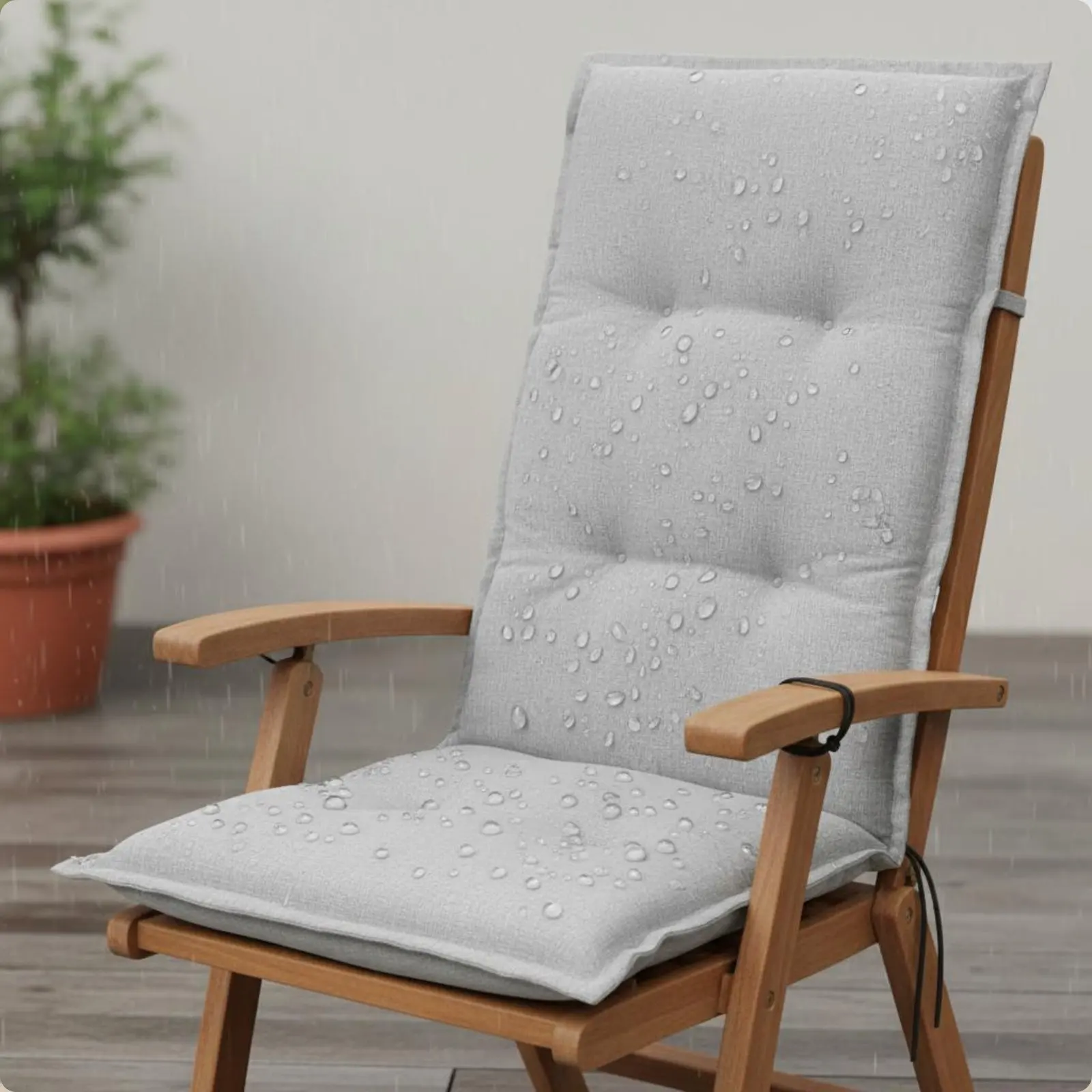 Waterproof Chair Cushion Lumbar Support Tied Chair Cushion Home Furnishing Solid Color Easy to Clean for Patio view 3