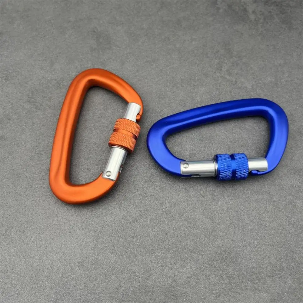4KN/12KN/25KN Professional Safety Carabiner Aluminum Multicolors Climbing Security Lock D Shape Key Hooks