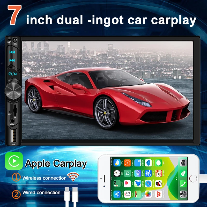 2 Din Android 7 Inch Car Radio GPS WiFi Wired Carplay Autoradio Bluetooth FM Touch Screen Multimedia Video Player Rear Camera