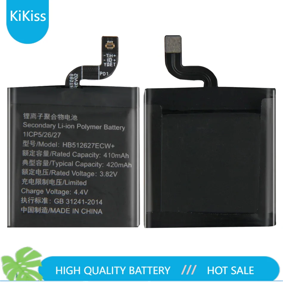 Kikiss HB512627ECW+ (Watch-GT) 420mAh Battery for Huawei Watch GT 46MM FTN-B19 Bateria Batteries