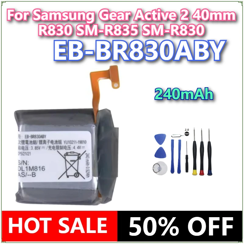 

Brand New EB-BR830ABY 240mAh Watch Battery For Samsung Gear Active 2 40mm R830 SM-R835 SM-R830 Batteries+Tools