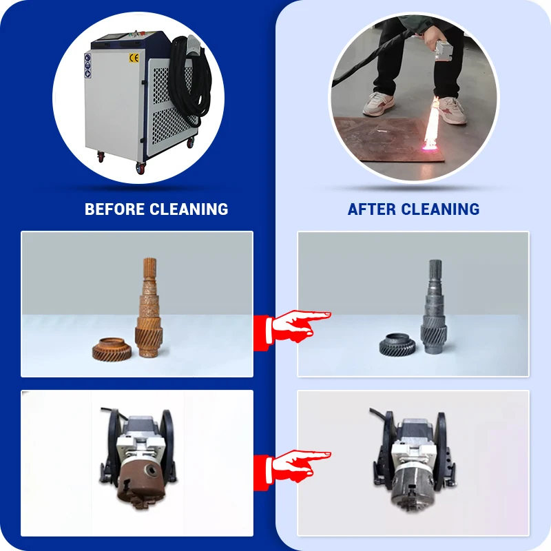 Max Economic Affordable Mini Portable Pulse Fiber Laser Cleaning Machine Metal Rust Wood Oil Paint Concrete Removal 300W