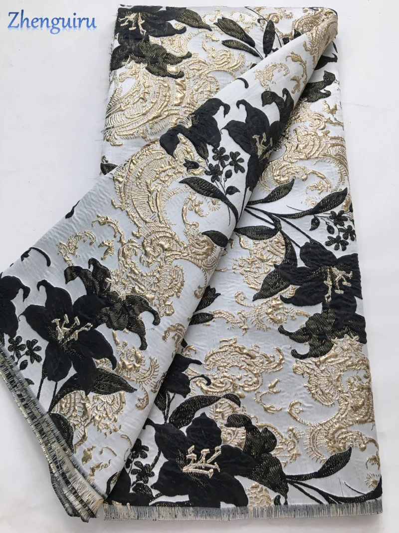 Nigerian Brocade Lace Fabric 2025 High Quality 5Yard Tulle Luxury French African Jacquar Lace Fabric for Wedding Dress Sew A4329