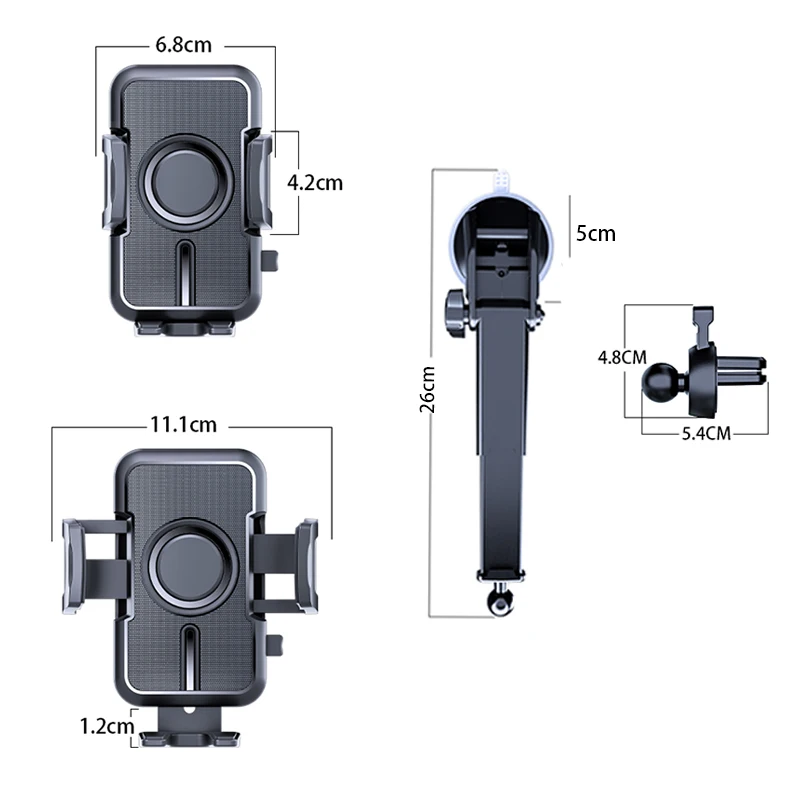 2024 حامل هاتف السيارة العالمي الجديد 360 °   دعامة دعم الخلية المتنقلة للوحة قيادة السيارة على الزجاج الأمامي لهاتف iPhone Samsung Xiaomi #6