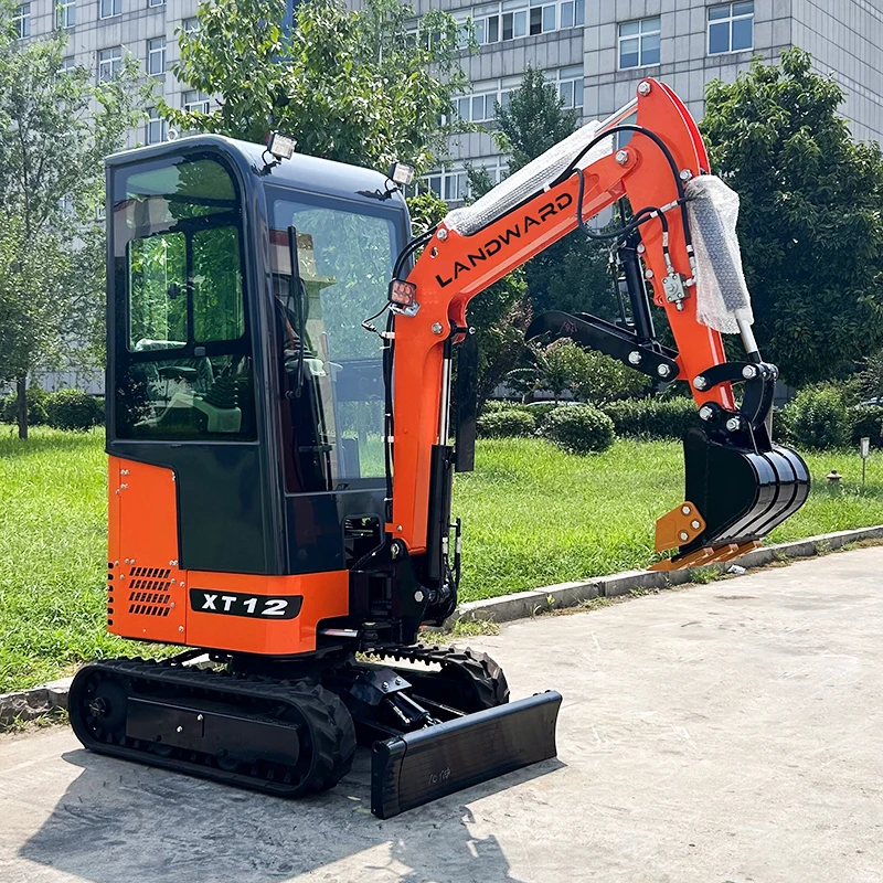 China LANDWARD Top Quality Crawler 1.2 Ton Mini Excavator Hydraulic Small Digger 1 Ton Hydraulic Micro Excavator Customized Sale