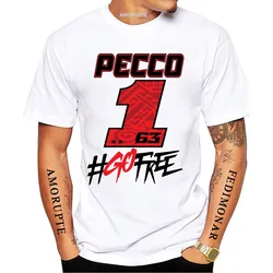 男性用Bagnauia pecco gpスポーツTシャツ,カジュアルな白いオートバイのTシャツ,ヒップホップライダー,pecco 63, 1, 63