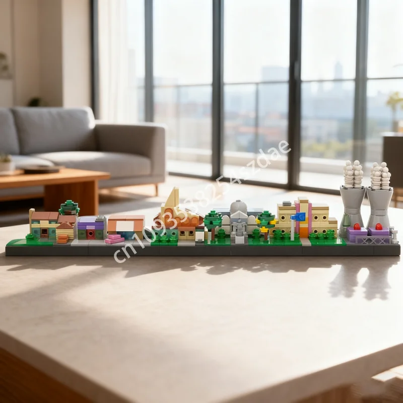 

456pcs MOC The Simpsons Skyline Architecture Model Building Blocks Christmas Gifts Construction DIY Education Toy Kids Birthday