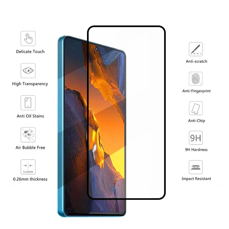 Sale Tempered Glass For Xiaomi Poco F5 Screen Film Front Glass Protector 9H For Poco F5 Soft Camera film image 3
