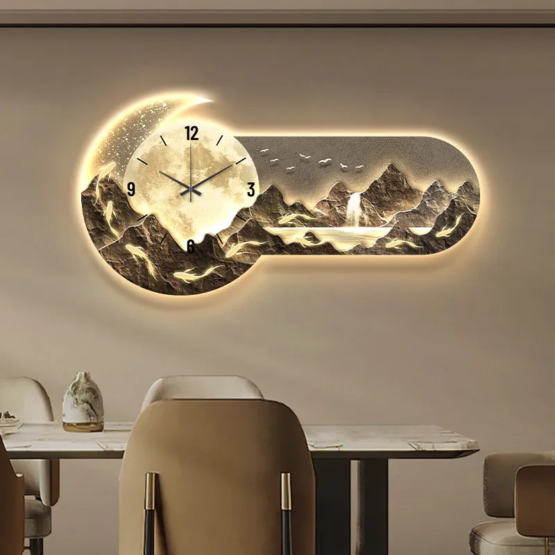 

Design Luxury Wall Clocks Living Room Led Aesthetic Minimalist Wall Watch Silent Fashion Nordic Horloge Murale Room Decoration