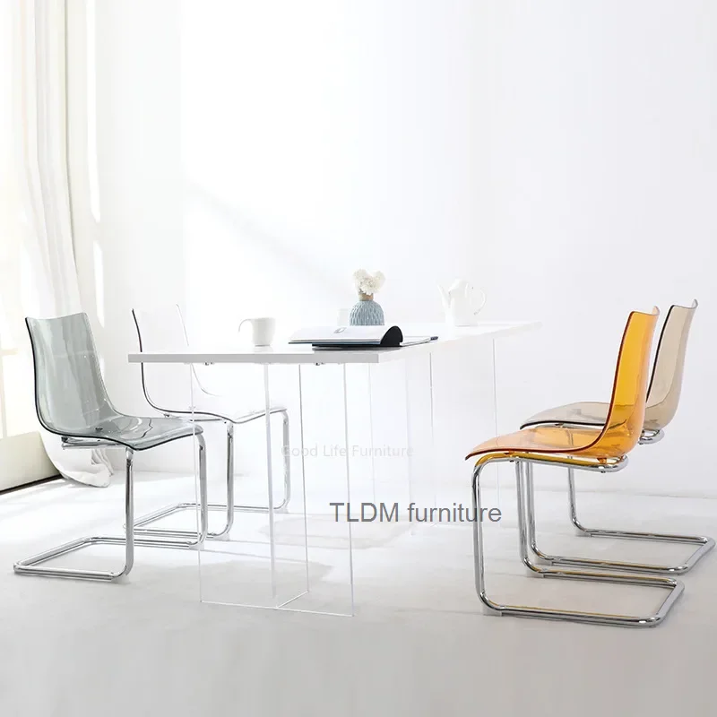 Modern Simple Transparent Chair Designer Acrylic Toyas Dining Chair Home Network Red Creative Back Dining Table Chair