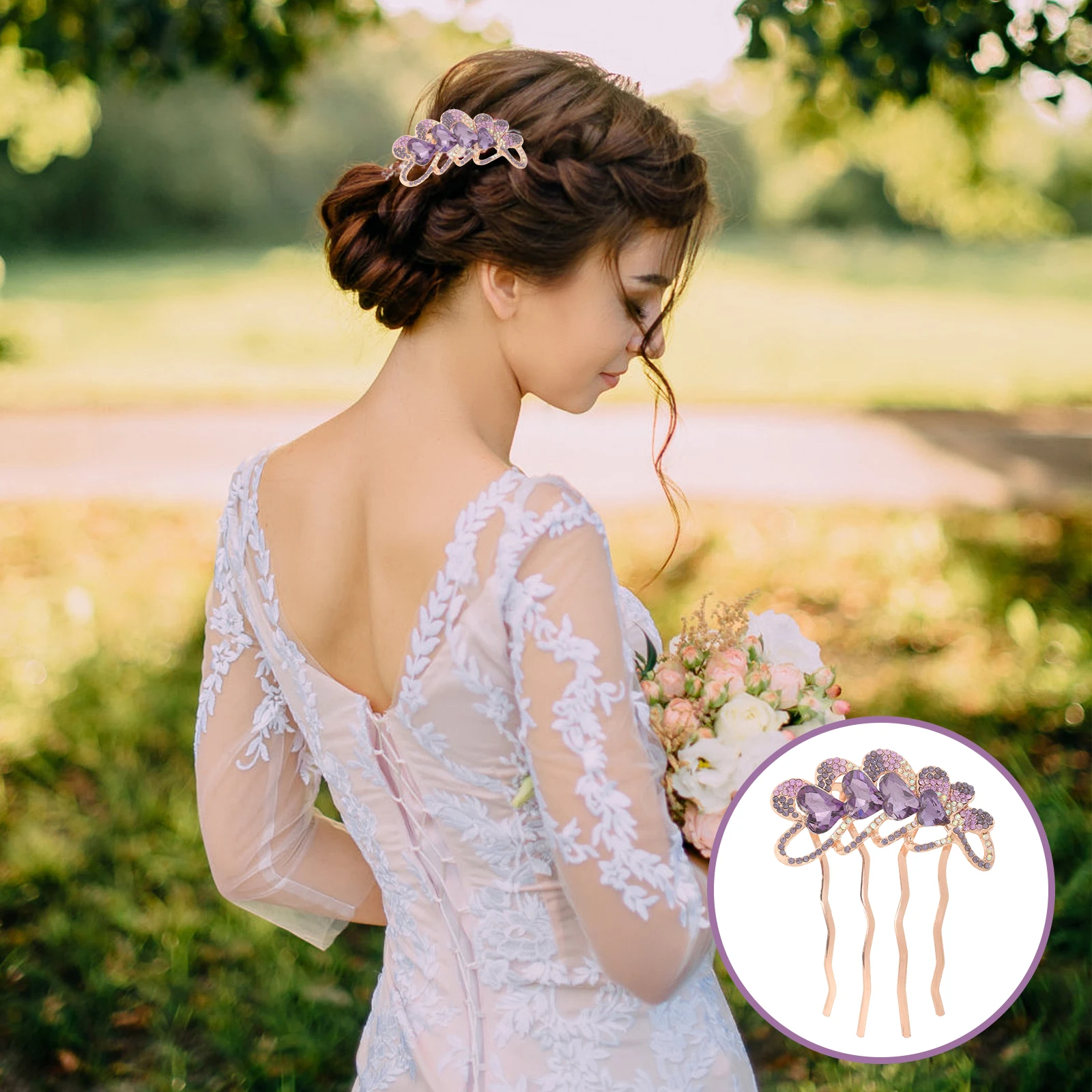 

Crystal Hair Comb Bride Shower Bridal Accessories Wedding Clip Barrettes for Elegant Clips
