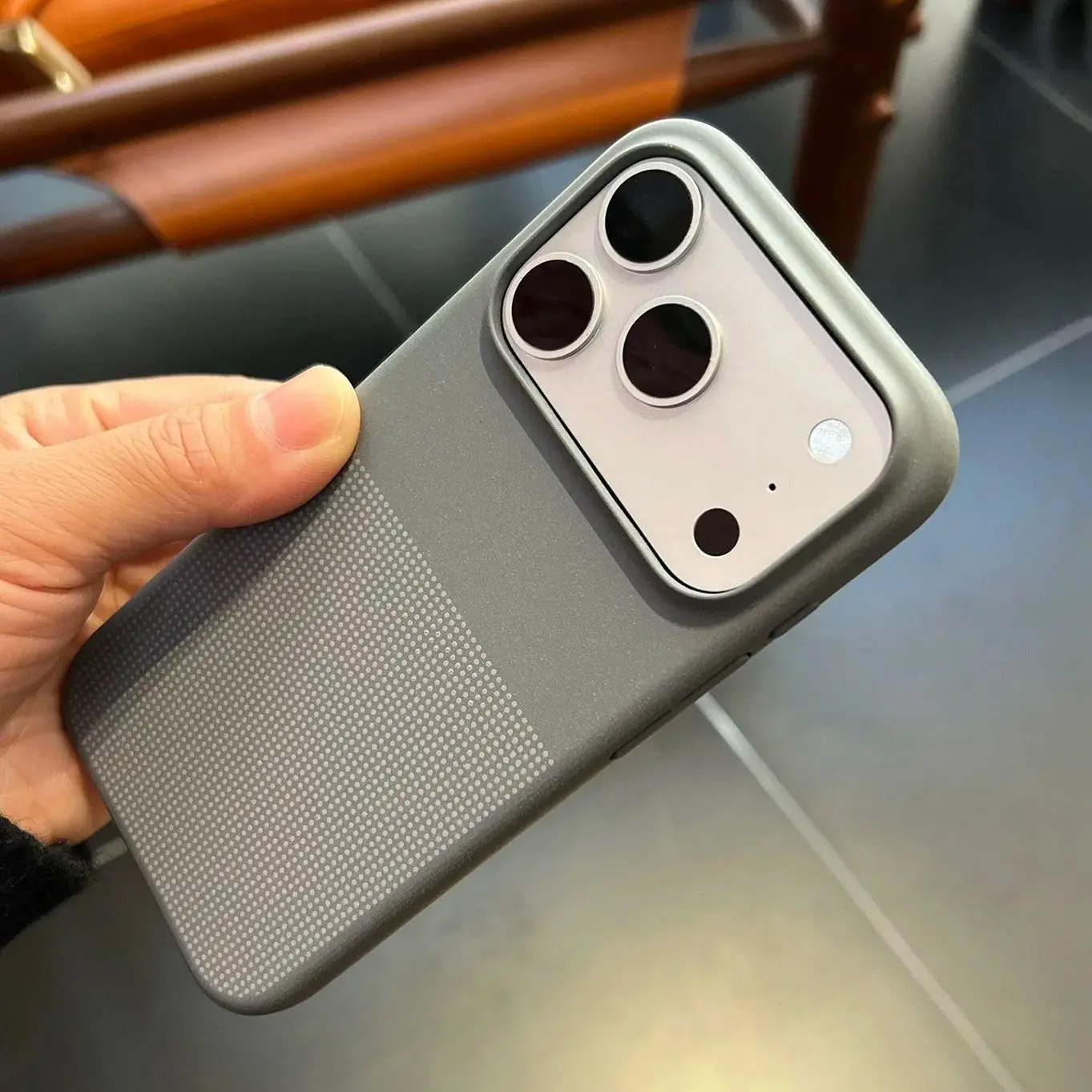 Funda magnética oficial Sandstone Dot Matrix para iPhone Air 17 16 15 14 13 Pro Max, compatible con carga inalámbrica Magsafe, cubierta mate de PC