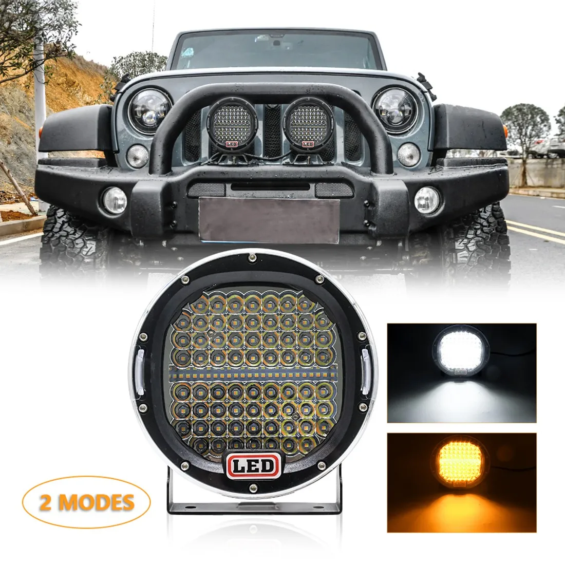 7 Zoll 300w Offroad LED Arbeits licht leiste weiß Bernstein, runder Scheinwerfer Auto Arbeits lampe für LKW 4WD 4x4 ATV Utv Geländewagen