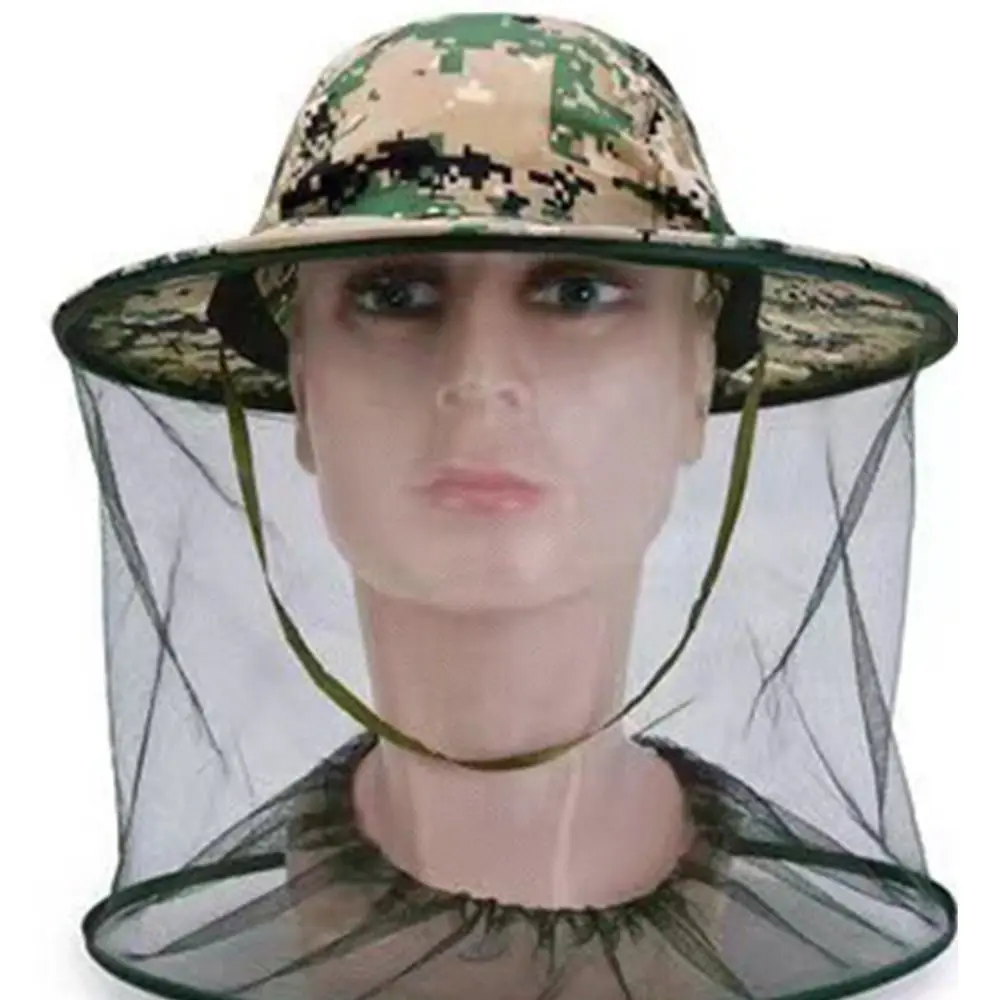 

Cap Camouflage Hat-Veil Beekeeping Hat Outdoor Equipment Insect Mesh Hat Anti Bee Hat Outdoor Fishing Sun Cap Mosquito Net Hat