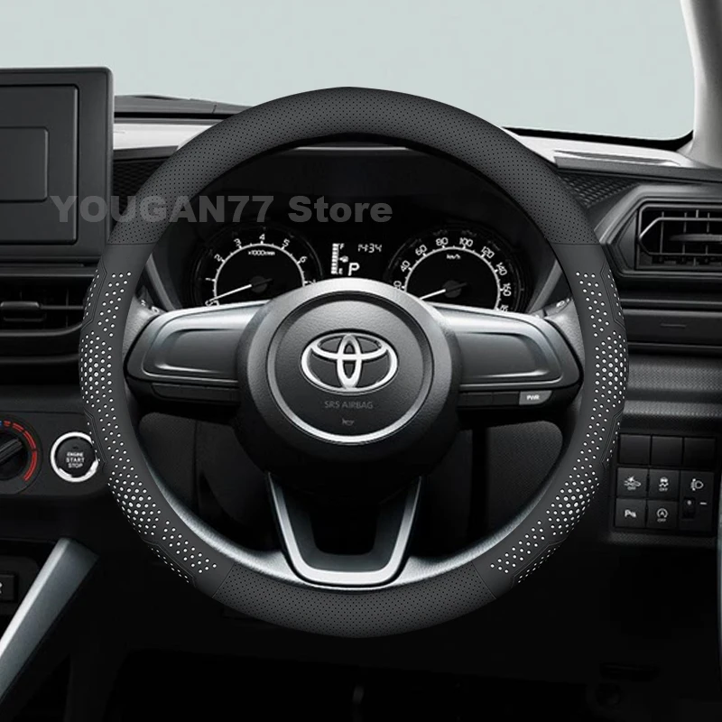

Leather Car Steering Wheel Cover For Toyota Raize 2019-2021 Ultra Thin Non-slip Auto Steering Wheel Toyota Raize Accessories