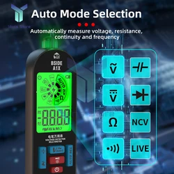 1Set BSIDE A1X Mini Multimeter LCD Digital Tester Voltage Detector DC/AC Voltage Frequency Resistance NCV Continuity Live