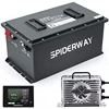 72V 105Ah LiFePO4 리튬 배터리 200A BMS 6000+ 사이클(골프 카트용 충전기 포함), Bluetooth 모바일 앱 터치 모니터 지원 1
