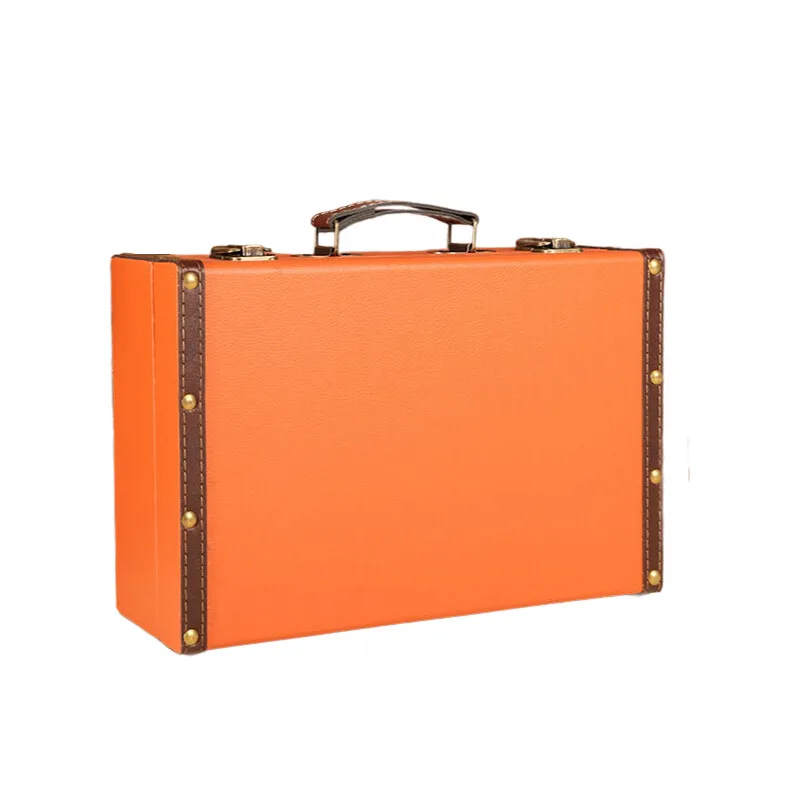 Vintage หนัง Trunk, เครื่องประดับไม้หน้าอก, ตกแต่งบ้านตกแต่งกล่อง, กระเป๋าเดินทาง