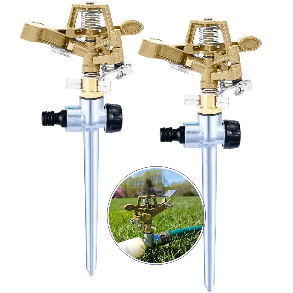 2PCS 360 °   Aspersor Rotativo para Jardim, Ferramenta de Irrigação Automática para Gramados, Fazendas, Estufas e Plantas