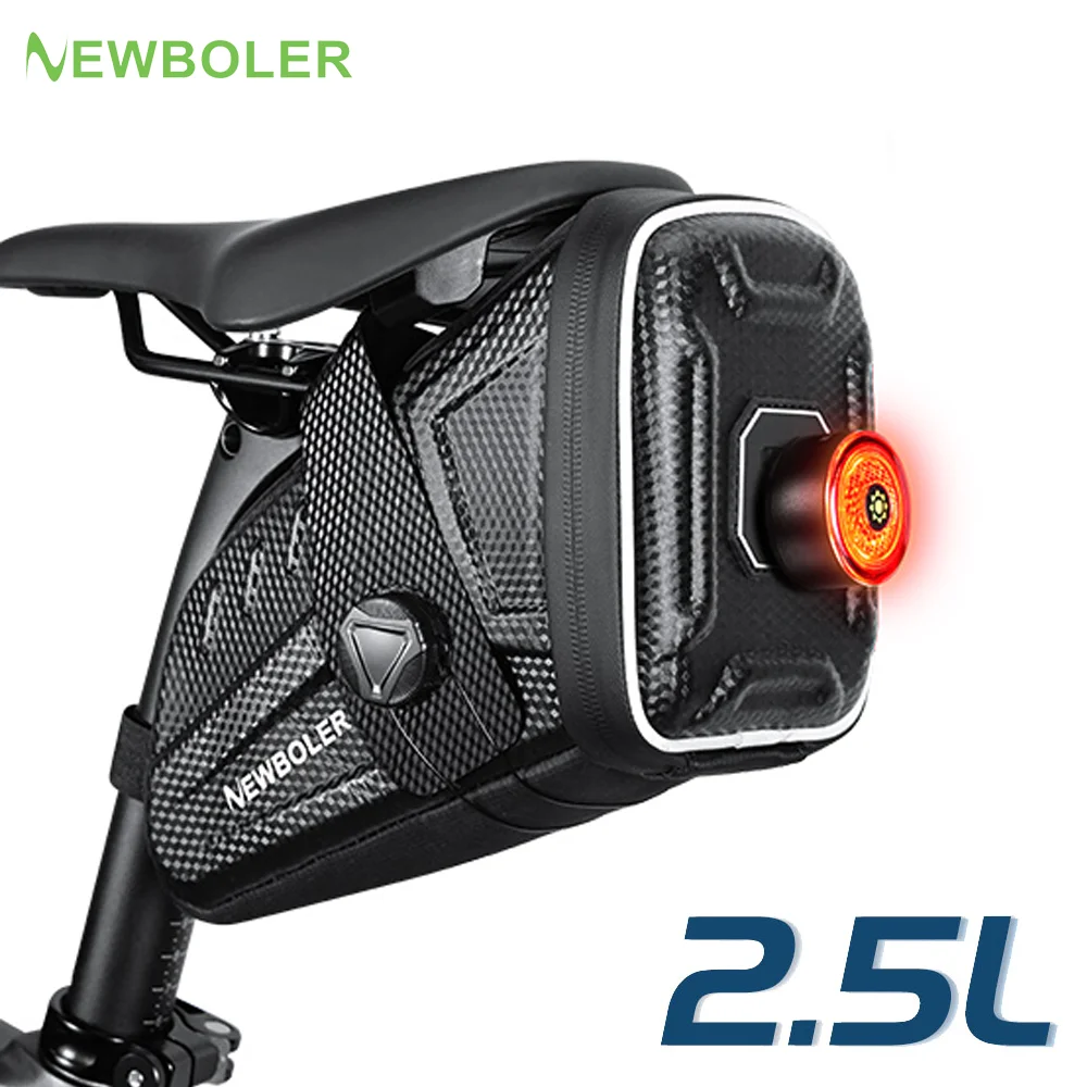 Newboler saco de sela da bicicleta mini portátil eva ferramenta saco de armazenamento reflexivo saco de assento traseiro respingo à prova dwaterproof água sela equitação saco