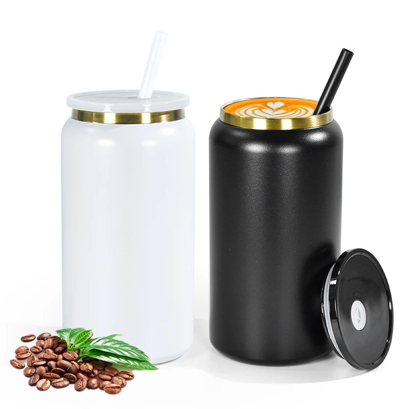 

USA Warehouse 6pcs Mixed Colors 16oz Stainless Steel Gold Plated Underneath Tumbler Powder Coated Beer Can Mason Jar Wang
