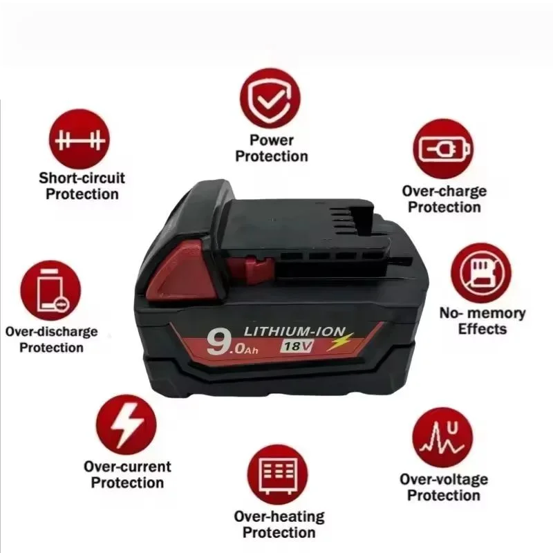

durablelifef Milwaukee 18V 12.0Ah Replacement M18 XC Lithium Battery 48-11-1860 48-11-1850 48-11-1840 48-11-1820 Batterie