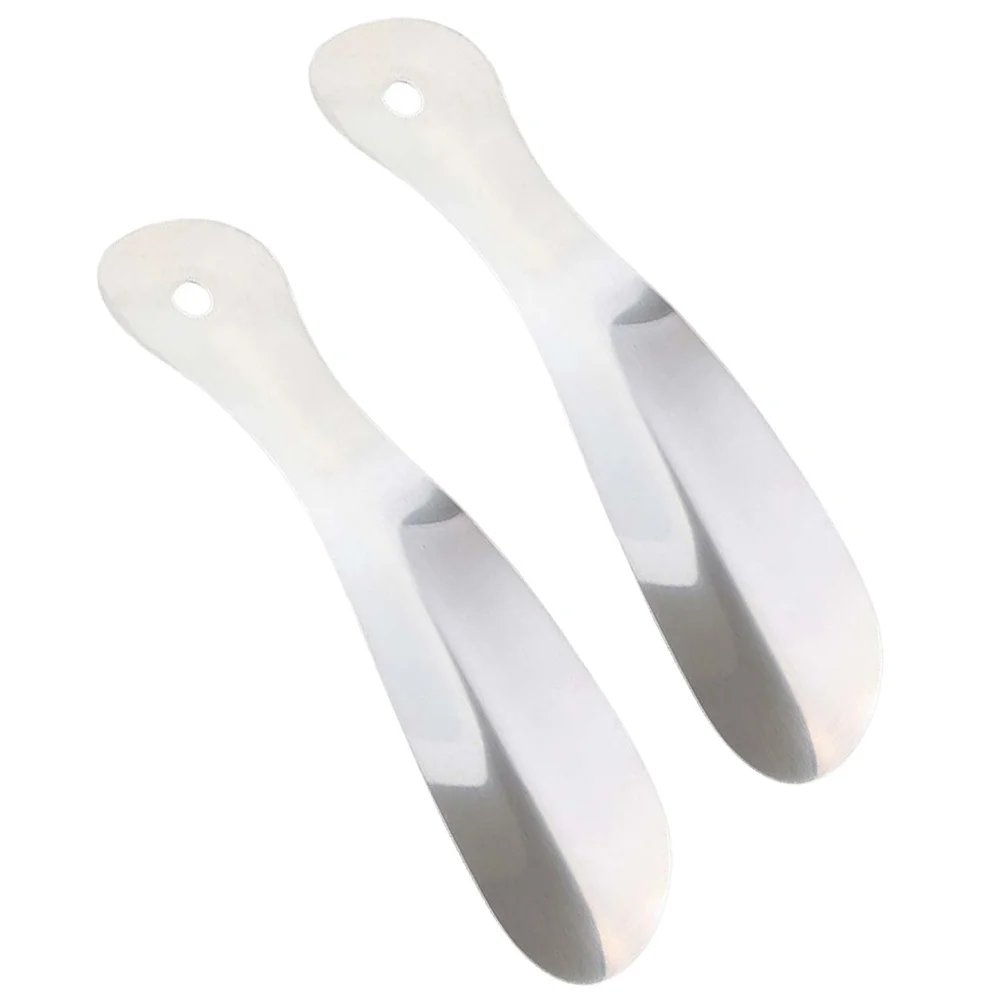 

2Pcs Stainless Steel Shoehorns Durable Practical Shoe Lifting Tool for Seniors Pregnant Women Portable Handheld Shoes Wearing