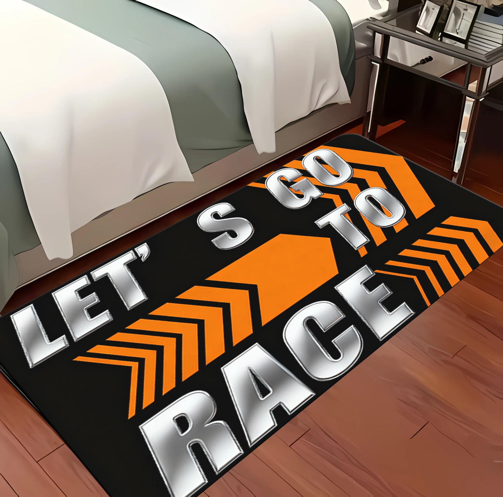 

Let's Go to Race Мотоциклетный ковер Гаражный коврик Racing Cool Moto Display Мотоциклетный коврик для дисплея Прихожая Противоскользящее украшение для дома