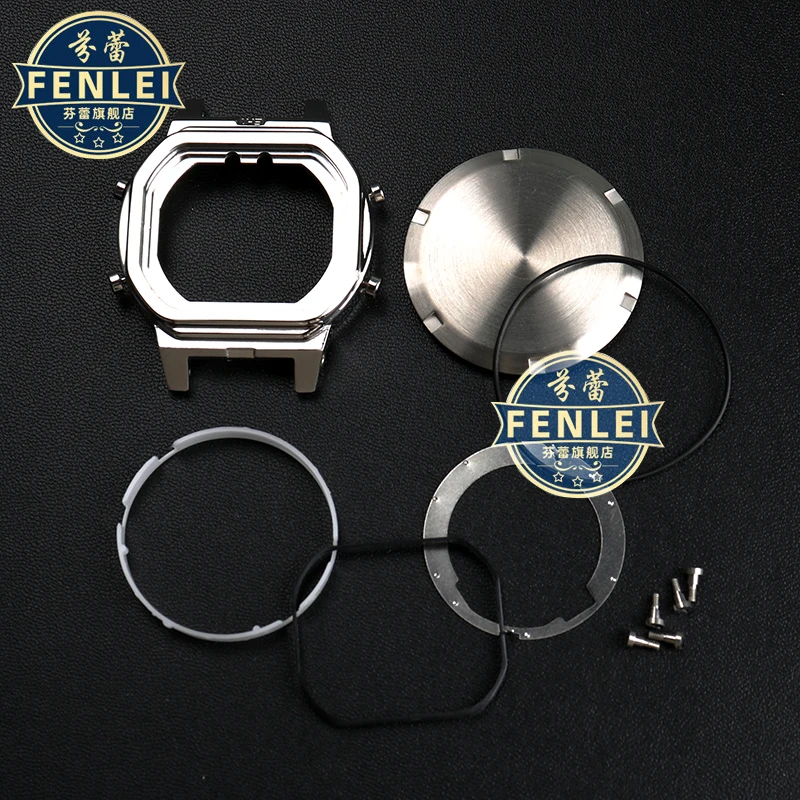 카시오 GW-B5600 모드 키트 금속 베젤 후면 하단 커버 나사 방수 링 골드 남성용 GWB5600 스테인레스 스틸 내부 쉘