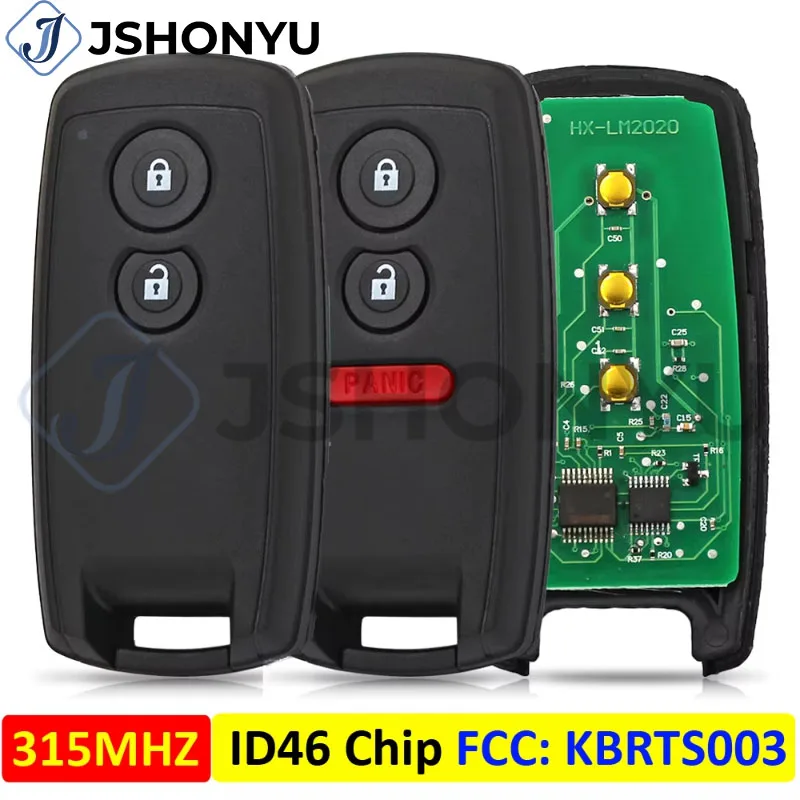 

JsHonYu KBRTS003 Smart Remote Car Key 315MHz ID46 Chip for Suzuki SX4 Grand Vitara Swift 37172-64J00 2 3 Buttons Fob