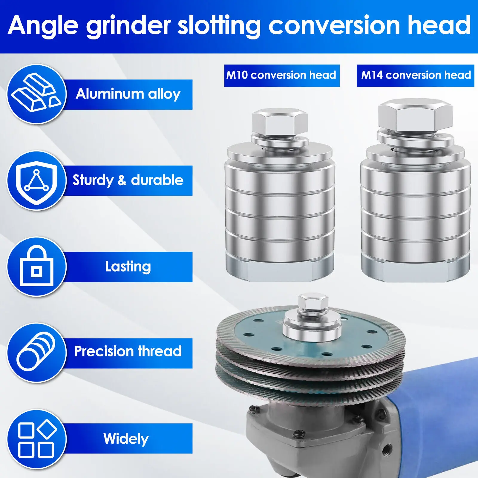 2Pcs Angle Grinder To Grooving Machine Adapter M10 M14 Adapter Angle Grinder Polisher Interface Connector Power Tool Accessories