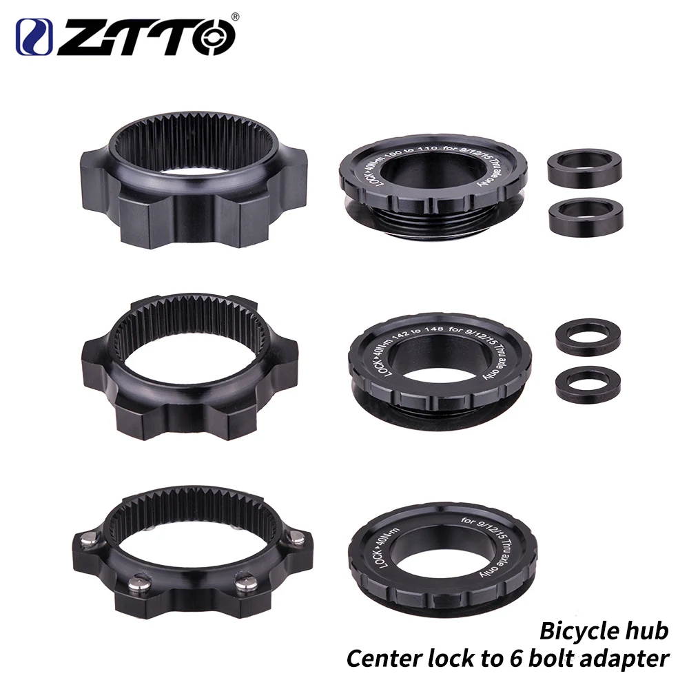 ZTTO Bicycle Hub Center Lock Adapter to 6 Bolt Disc Brake Boost Hub Spacer 15x100 to 110 Front Rear Washer 12x142 to 148