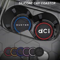 2pcs For Dacia Dci Duster Bigster Mcv 2 Dokker Stepway Emblem Car Coaster Water Cup Slot Non-Slip Pad Auto Interior Accessories