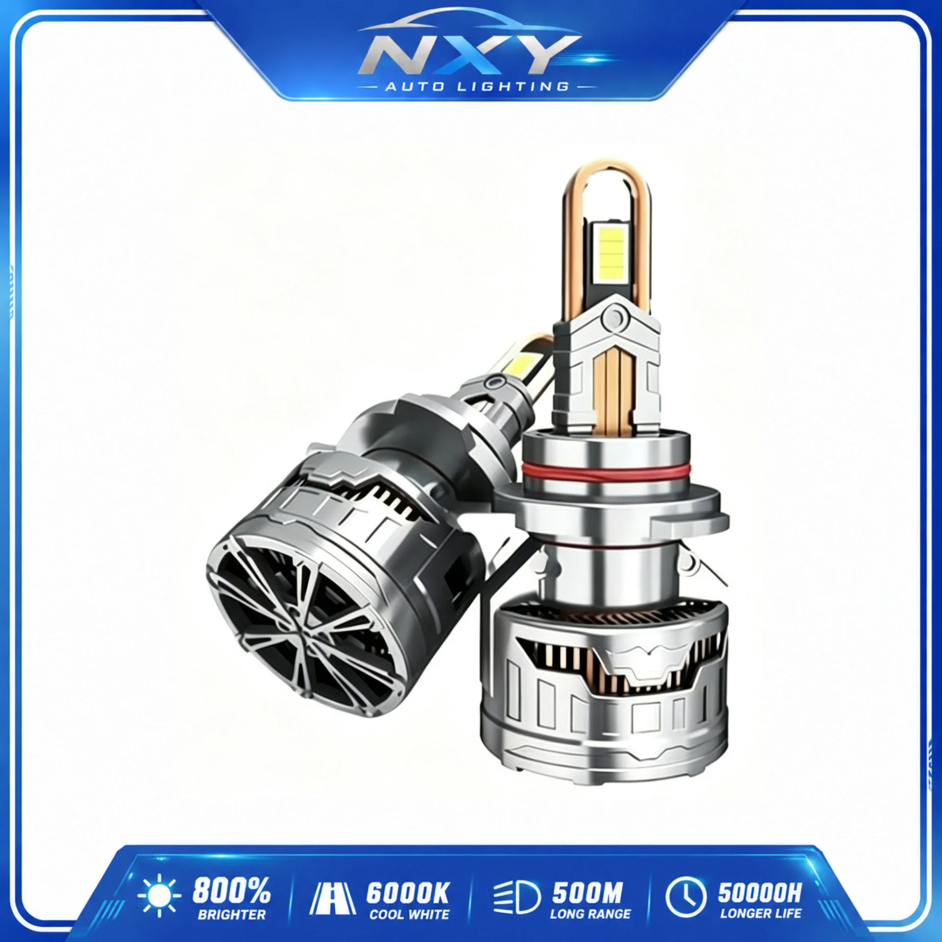 

NXY U8 LED Headlight Bulb 170W 8 Copper Tube 9012 High Power Car Front Headlamp Retrofit Upgrade Canbus Plug and Play Bright DRL