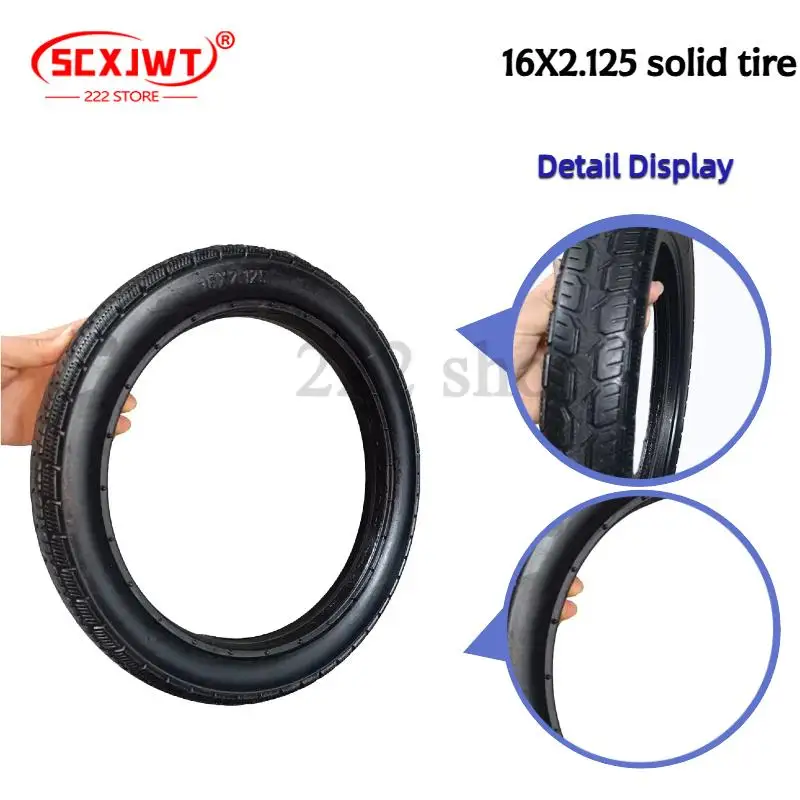 

16x2.125 solid tires, 16 inch non inflatable explosion-proof tires, electric vehicle accessories