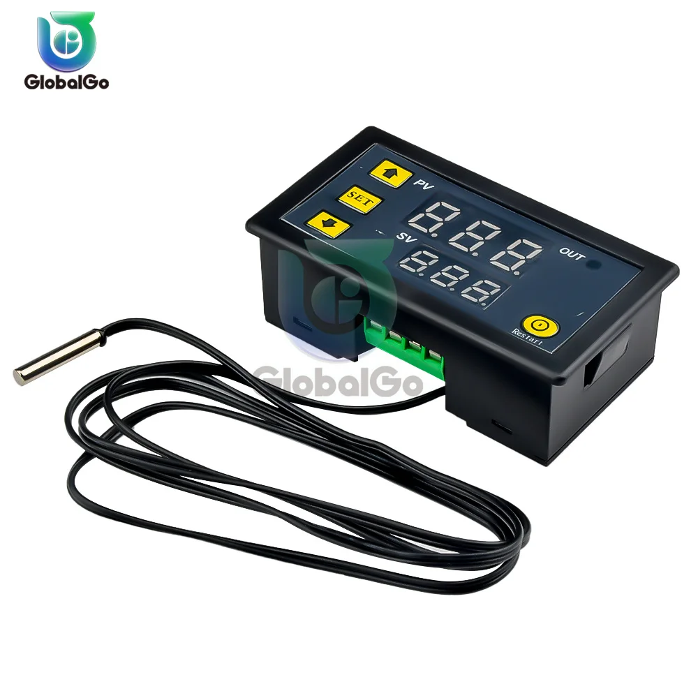 W3230 Mini Digital Temperature Controller 12V 24V 220V Thermostat Regulator Heating Cooling Control Thermoregulator With Sensor