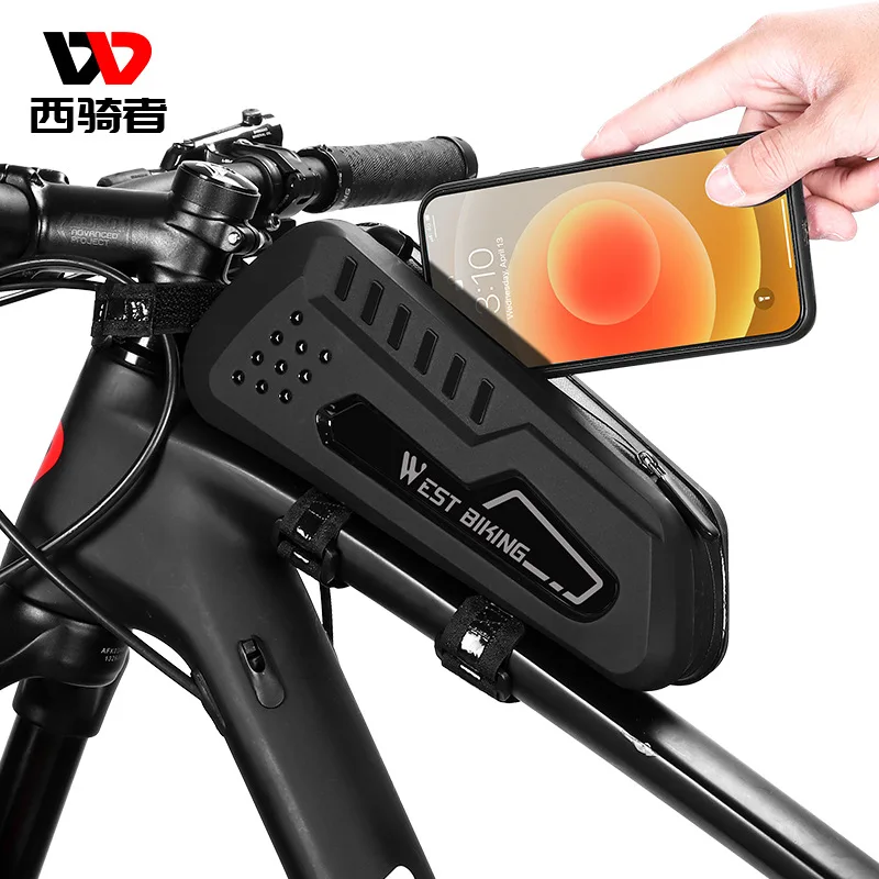 

WEST BIKING Bicycle Front Bag, Upper Tube Head Bag, Road Beam Bag, Mountain Bike Riding Waterproof Saddle Bag