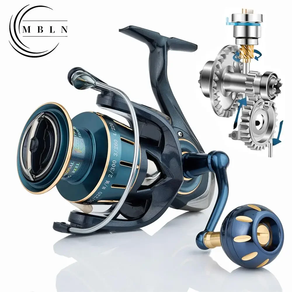 MBLN Brand,Durable Spinning Reel,Alloy Gear&Alloy Spool&Alloy Handle,Alloy CNC Arm,5+1 Steel Ball Bearing,Saltwater Fishing Reel